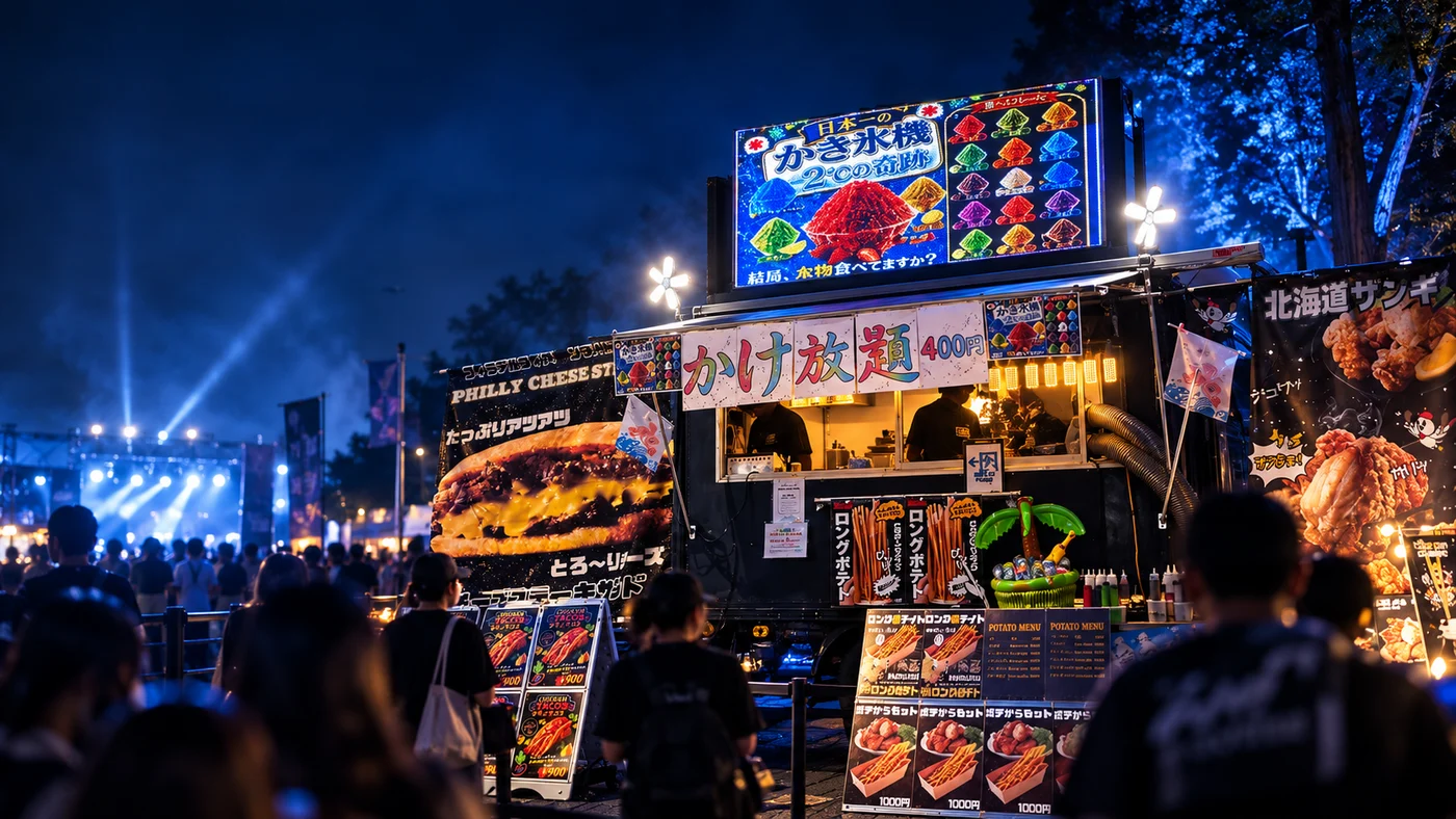 夜のイベント会場のブランドイメージ